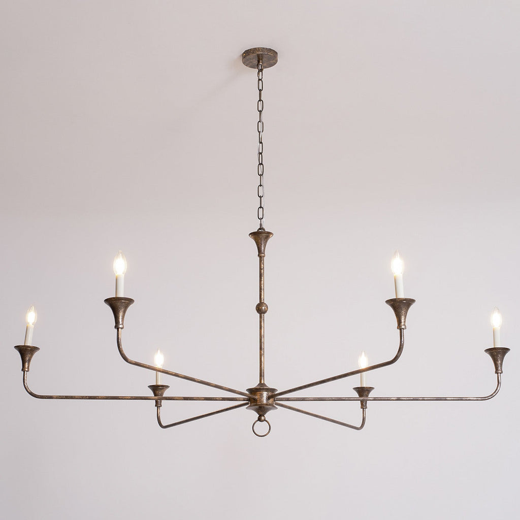 Candle chandelier arm and bulb fitting close-up