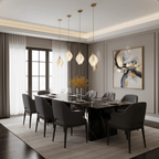 Pendant Light, Ceramic Flower Shades, Brass & White, G9 LED