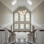 Pendant Light, Ceramic Flower Shades, Brass & White, G9 LED