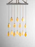 Pendant Light, Ceramic Flower Shades, Brass & White, G9 LED