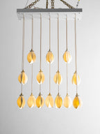 Pendant Light, Ceramic Flower Shades, Brass & White, G9 LED
