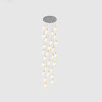 Pendant Light, Ceramic Flower Shades, Brass & White, G9 LED