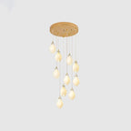 Pendant Light, Ceramic Flower Shades, Brass & White, G9 LED