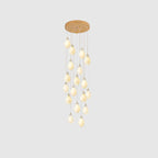 Pendant Light, Ceramic Flower Shades, Brass & White, G9 LED