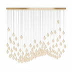 Brass ceramic bloom pendant light detail with white ceramic petals