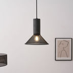 Medium cement mesh pendant light with cement grey top