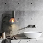 Cementnetpendel, rå cementtop, sort trådkurv, E26/E27