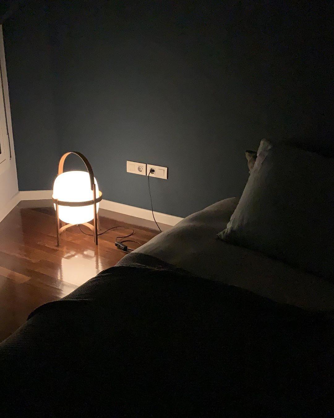 Portable Table Lamp, Ash or Walnut Wood Frame, White Glass Shade, E26/E27