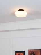 Loftlampe, Charles Edwards, glasskærme, sort, E27 LED
