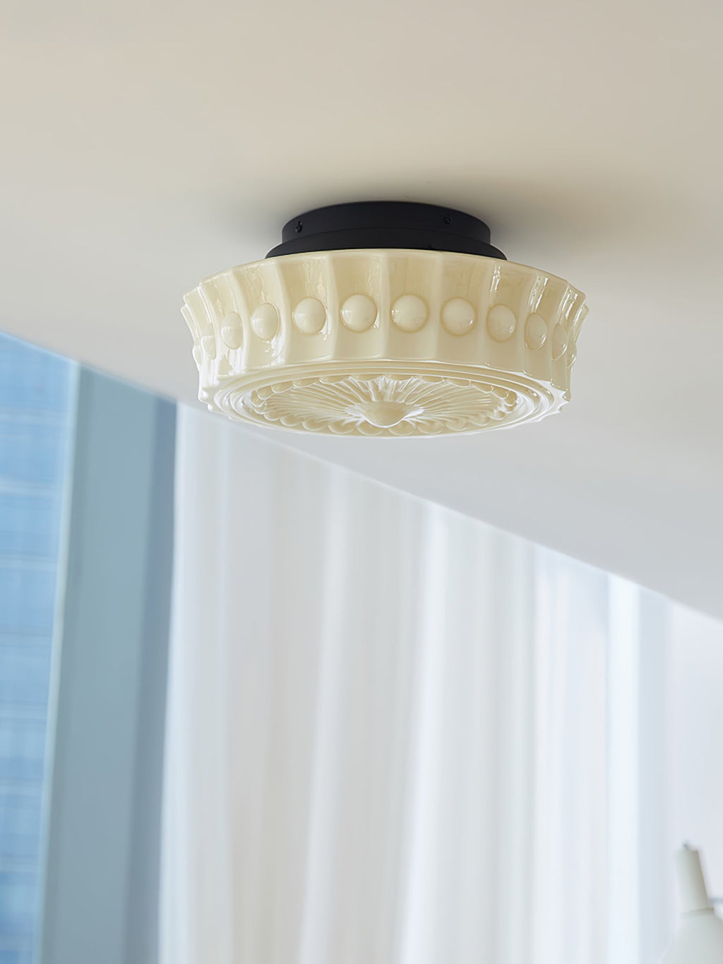 Loftlampe, Charles Edwards, glasskærme, sort, E27 LED