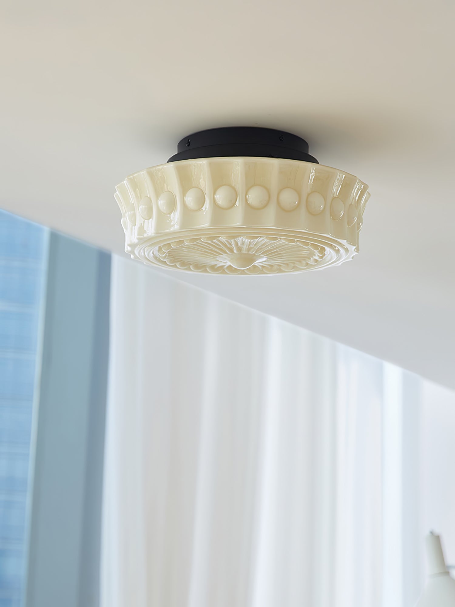 Loftlampe, Charles Edwards, glasskærme, sort, E27 LED