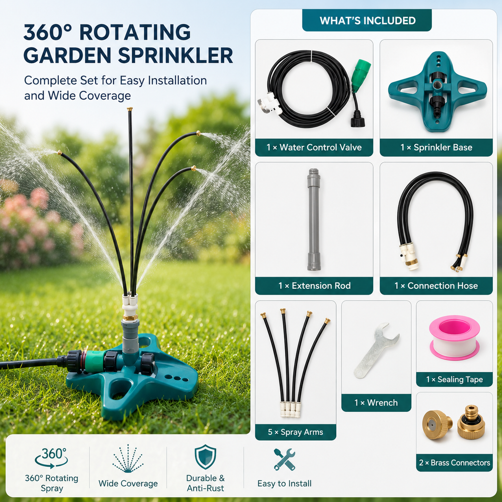Outdoor Misting System for Patio and Garden, Portable No-Tool Cooling Kit