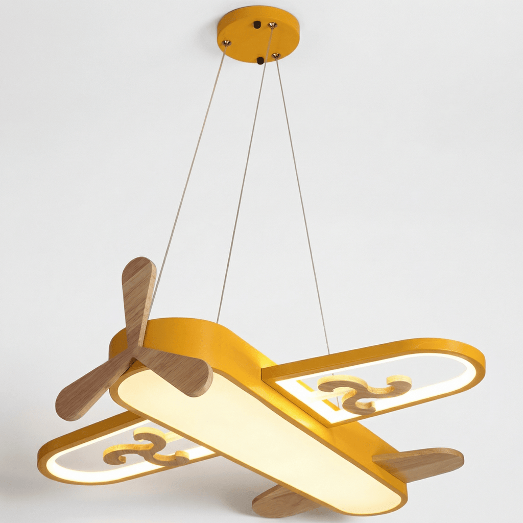 Barnependel med flymotiv, LED metallarmatur, 12 tommer i diameter
