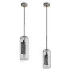 Pendant Light, Chiswick Glass, Copper Silver Black, E27 Cluster