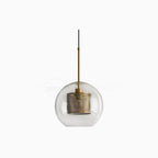 Pendant Light, Chiswick Glass, Copper Silver Black, E27 Cluster