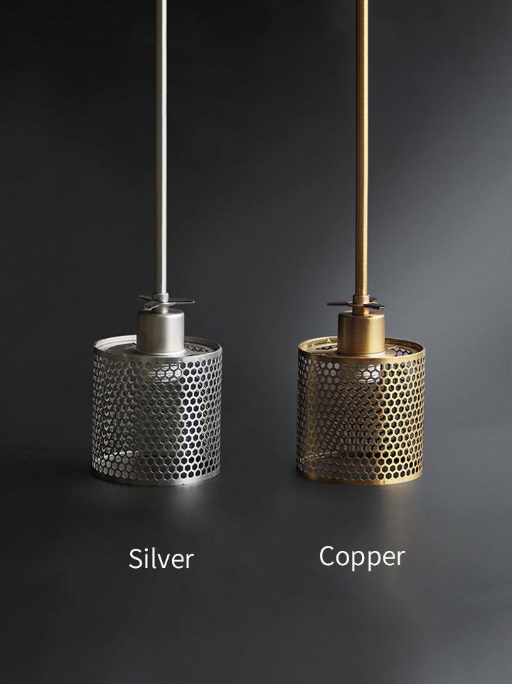 Pendant Light, Chiswick Glass, Copper Silver Black, E27 Cluster