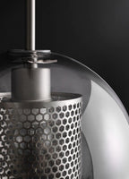 Pendant Light, Chiswick Glass, Copper Silver Black, E27 Cluster