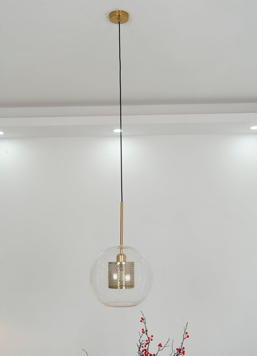Pendant Light, Chiswick Glass, Copper Silver Black, E27 Cluster