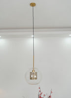 Pendant Light, Chiswick Glass, Copper Silver Black, E27 Cluster