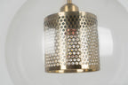 Pendant Light, Chiswick Glass, Copper Silver Black, E27 Cluster
