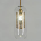 Pendant Light, Chiswick Glass, Copper Silver Black, E27 Cluster