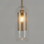 Pendant Light, Chiswick Glass, Copper Silver Black, E27 Cluster
