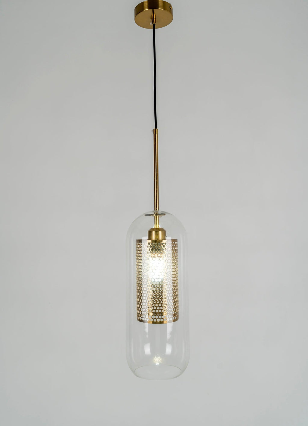 Pendant Light, Chiswick Glass, Copper Silver Black, E27 Cluster