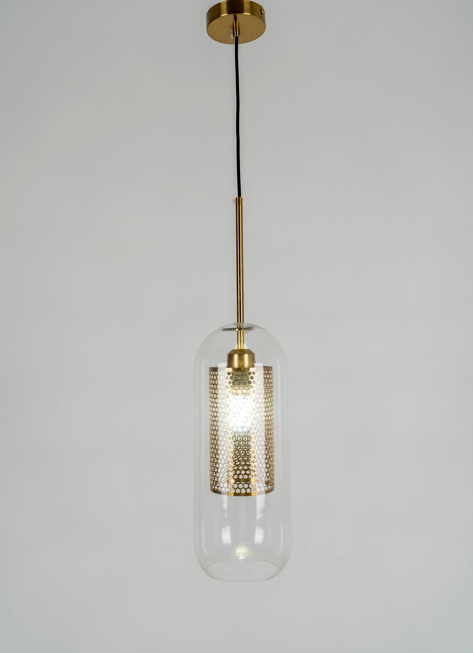 Pendant Light, Chiswick Glass, Copper Silver Black, E27 Cluster