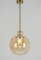 Pendant Light, Chiswick Glass, Copper Silver Black, E27 Cluster