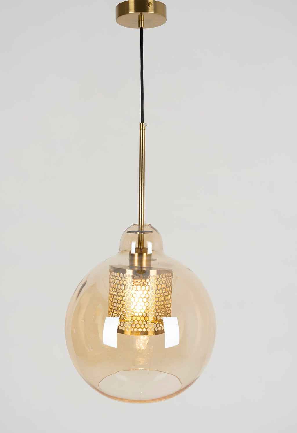 Pendant Light, Chiswick Glass, Copper Silver Black, E27 Cluster
