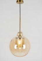 Pendant Light, Chiswick Glass, Copper Silver Black, E27 Cluster