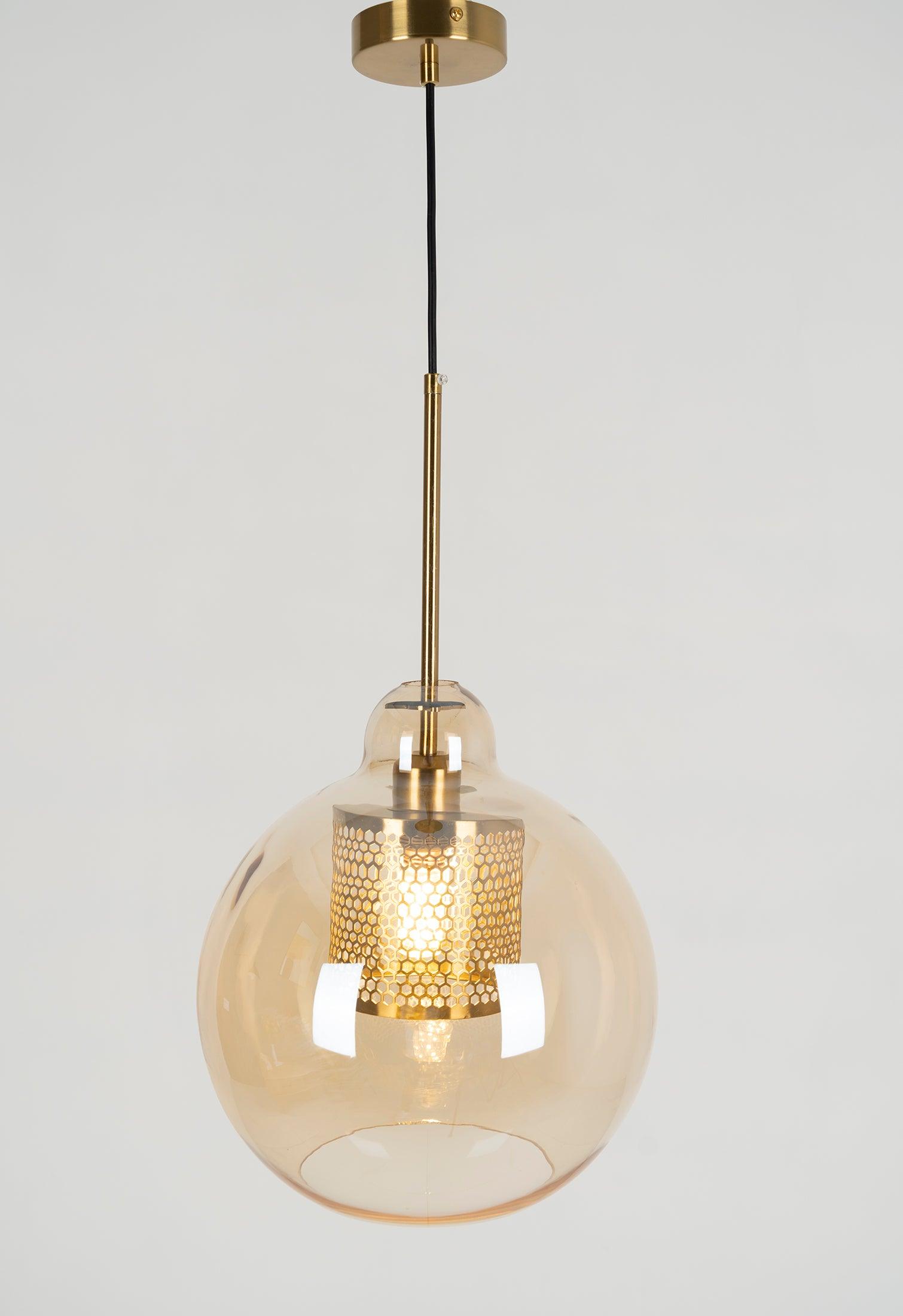 Pendant Light, Chiswick Glass, Copper Silver Black, E27 Cluster