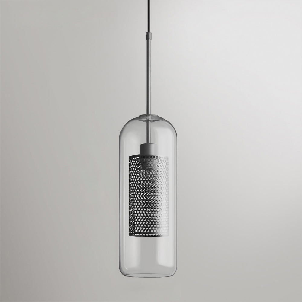 Pendant Light, Chiswick Glass, Copper Silver Black, E27 Cluster