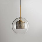 Pendant Light, Chiswick Glass, Copper Silver Black, E27 Cluster