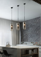Pendant Light, Chiswick Glass, Copper Silver Black, E27 Cluster