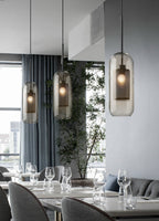 Pendant Light, Chiswick Glass, Copper Silver Black, E27 Cluster