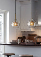 Pendant Light, Chiswick Glass, Copper Silver Black, E27 Cluster