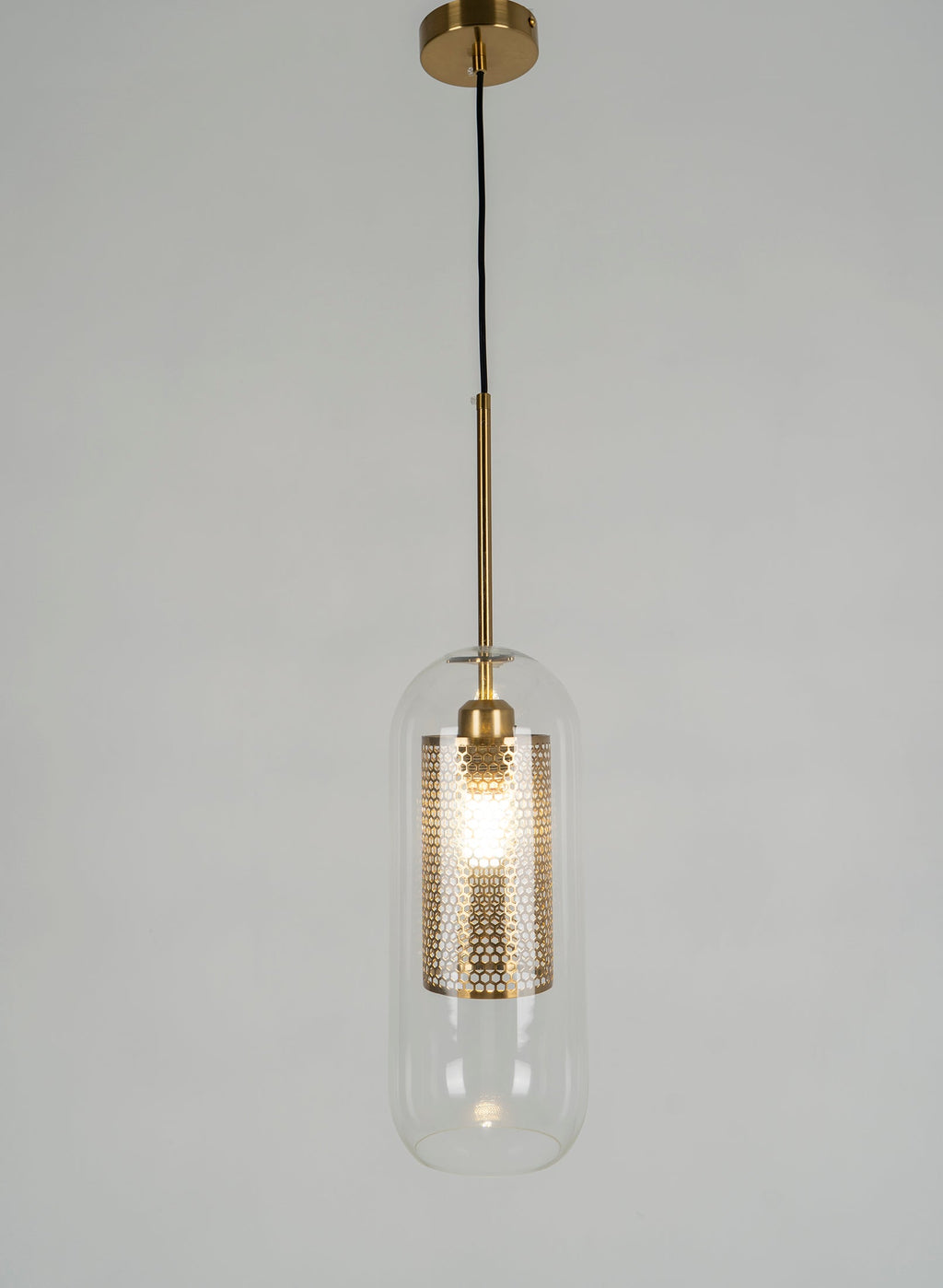 Pendant Light, Chiswick Glass, Copper Silver Black, E27 Cluster