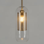 Pendant Light, Chiswick Glass, Copper Silver Black, E27 Cluster