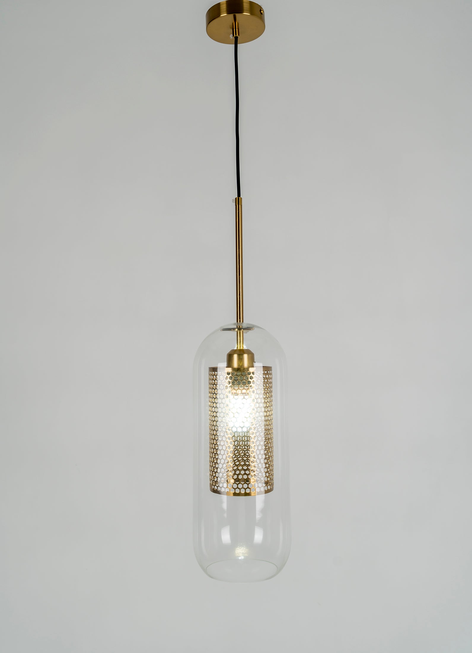 Pendant Light, Chiswick Glass, Copper Silver Black, E27 Cluster