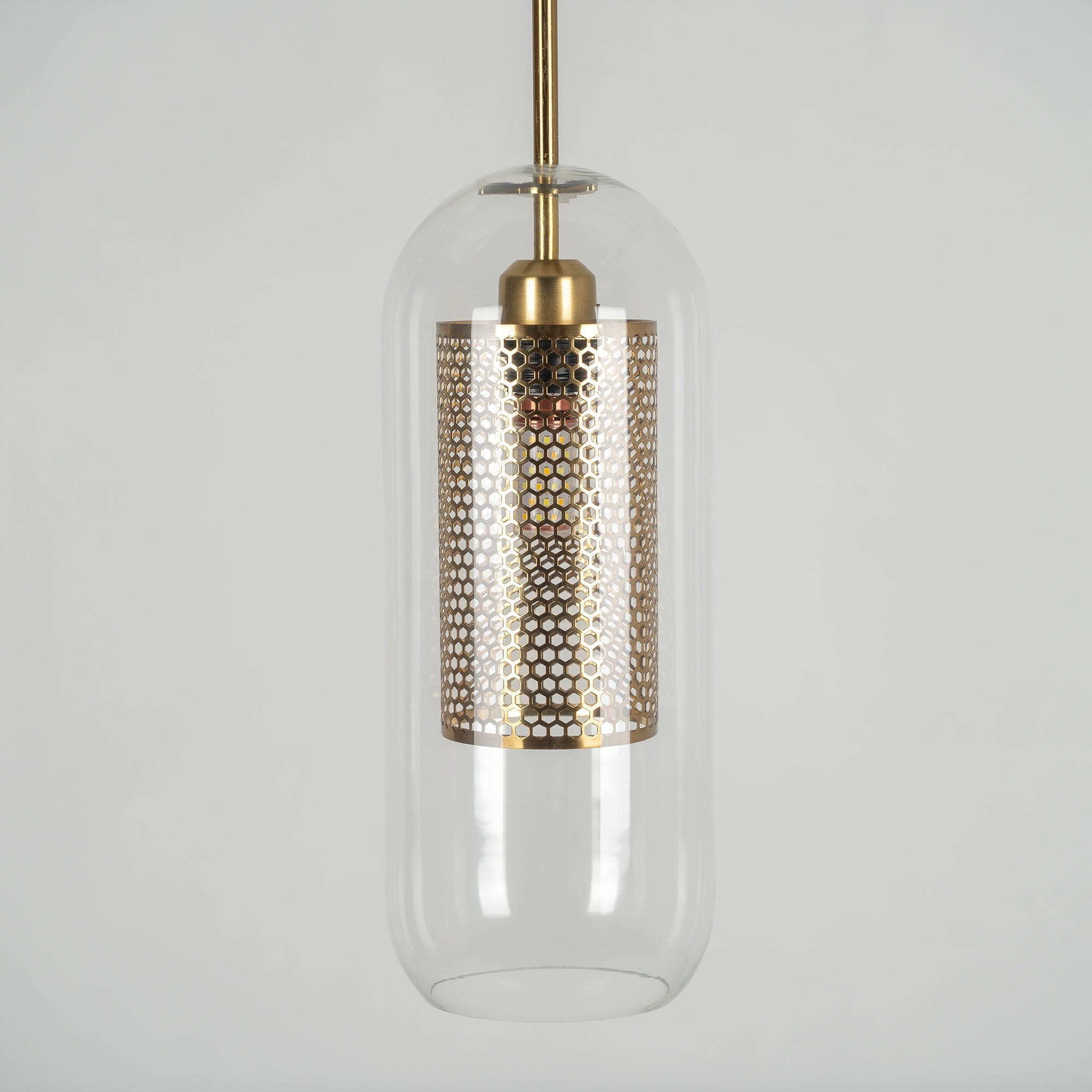 Pendant Light, Chiswick Glass, Copper Silver Black, E27 Cluster