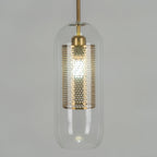 Pendant Light, Chiswick Glass, Copper Silver Black, E27 Cluster