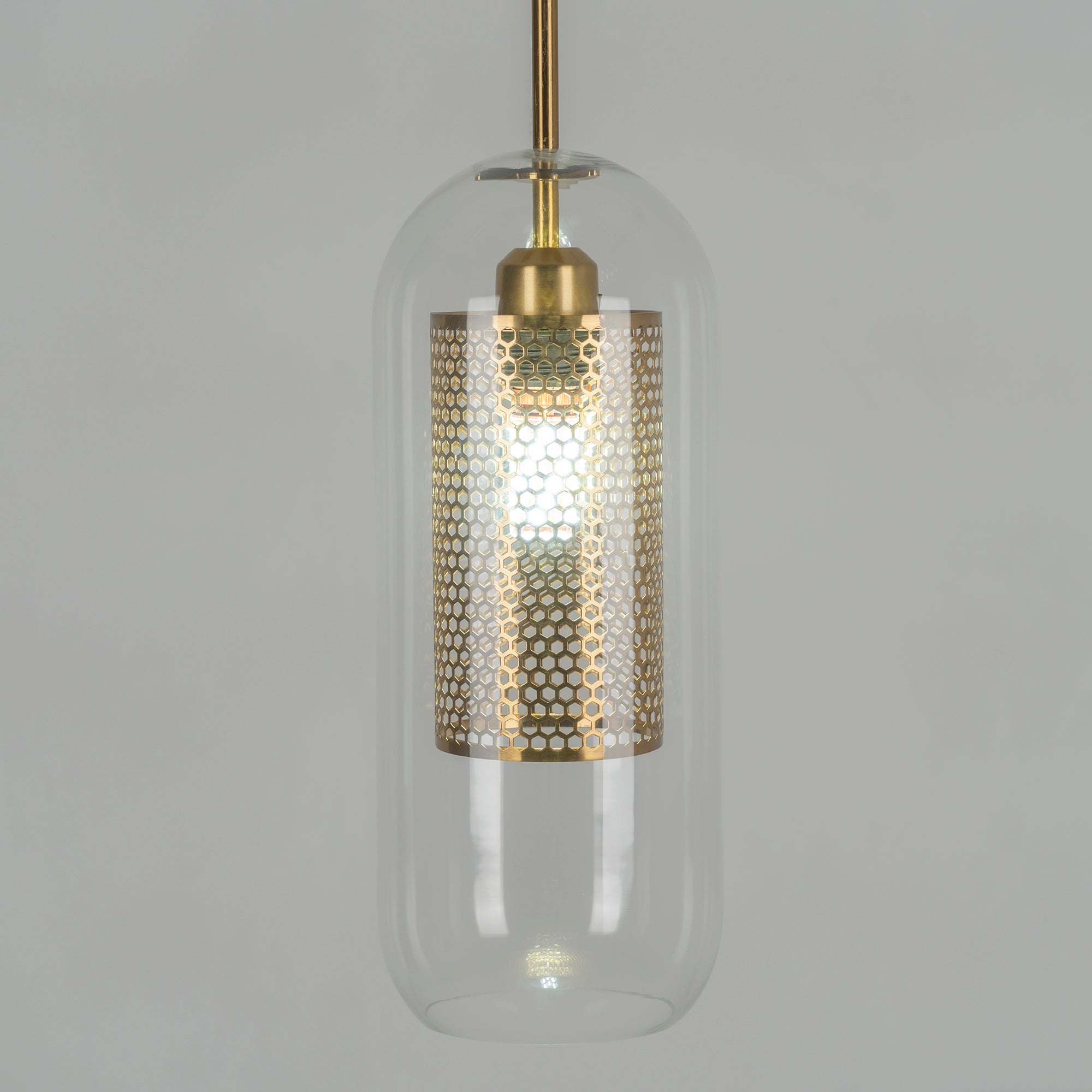 Pendant Light, Chiswick Glass, Copper Silver Black, E27 Cluster