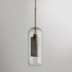 Pendant Light, Chiswick Glass, Copper Silver Black, E27 Cluster