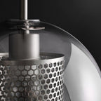 Pendant Light, Chiswick Glass, Copper Silver Black, E27 Cluster