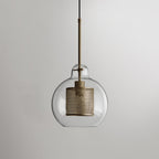 Pendant Light, Chiswick Glass, Copper Silver Black, E27 Cluster