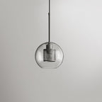Pendant Light, Chiswick Glass, Copper Silver Black, E27 Cluster