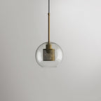 Pendant Light, Chiswick Glass, Copper Silver Black, E27 Cluster