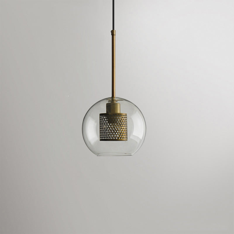 Pendant Light, Chiswick Glass, Copper Silver Black, E27 Cluster