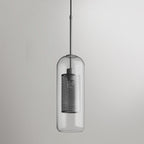 Pendant Light, Chiswick Glass, Copper Silver Black, E27 Cluster